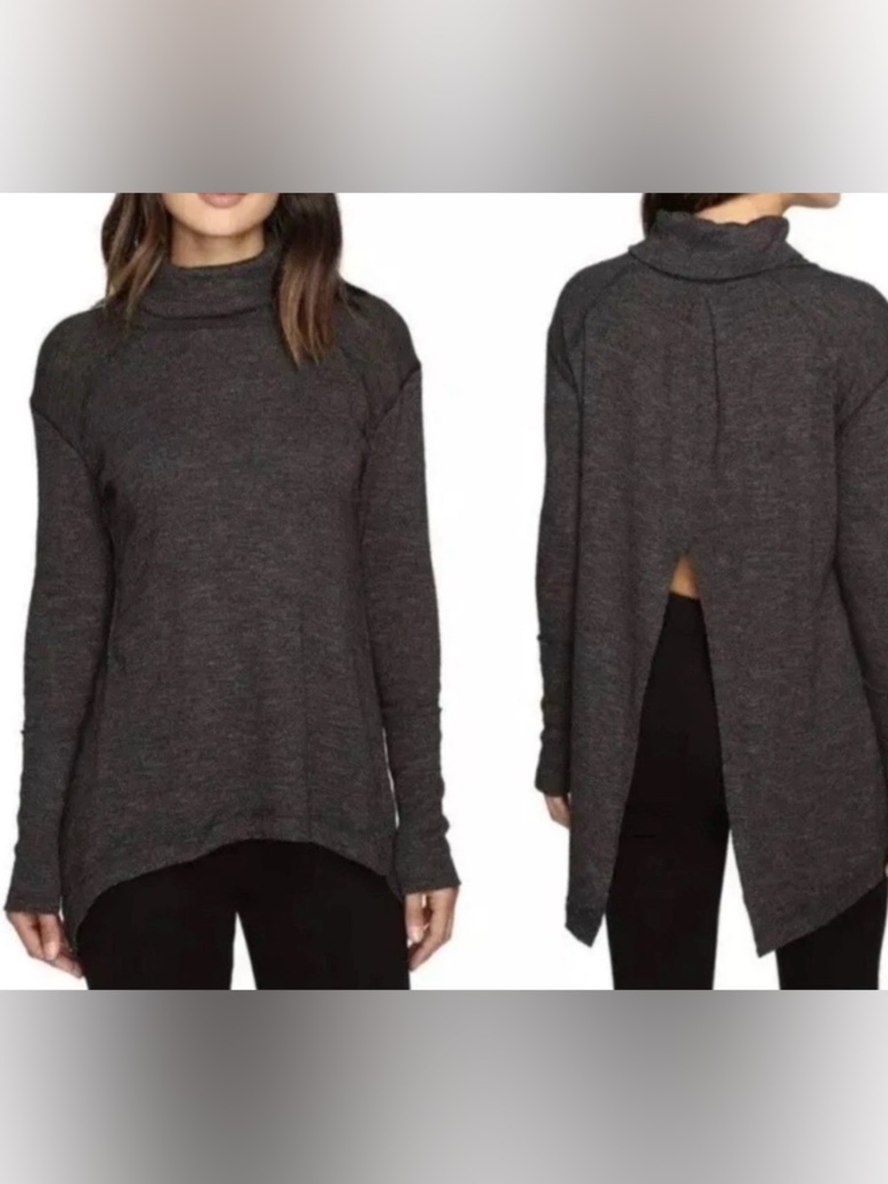We The Free Split Back Turtleneck Tunic Sweater